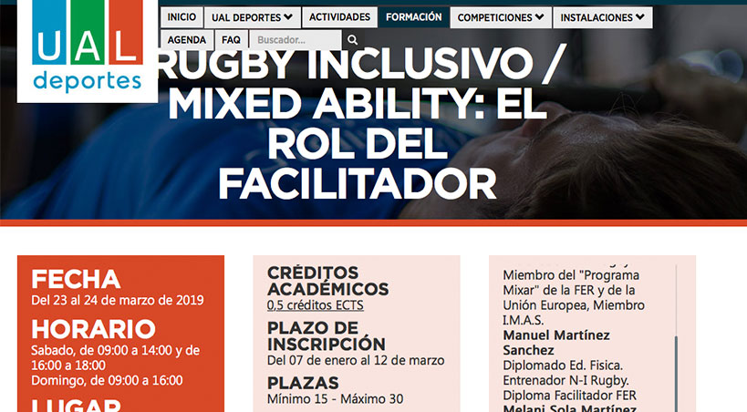 Curso de Rugby inclusivo en Almería
