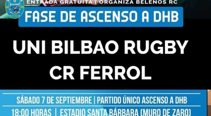 CR Ferrol o Universitario Bilbao Rugby están a 80 minutos de jugar en DHB