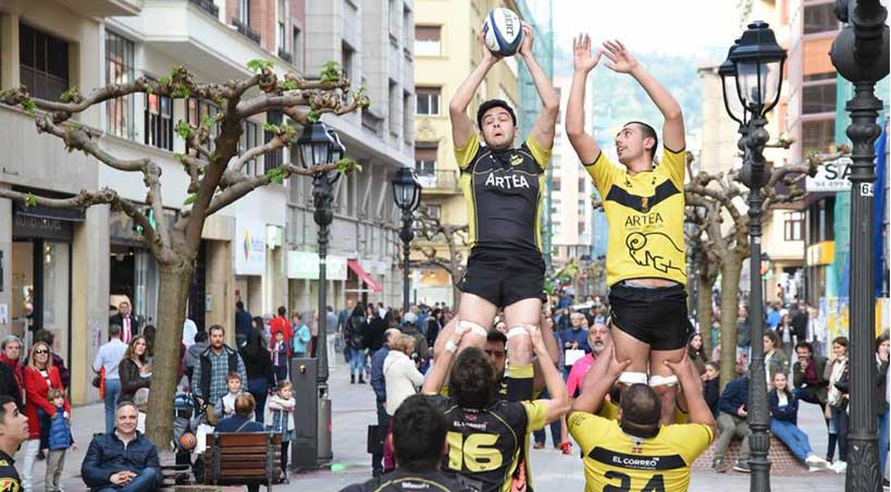 El rugby toma las calles de Bilbao a escasos dí­as de las Finales