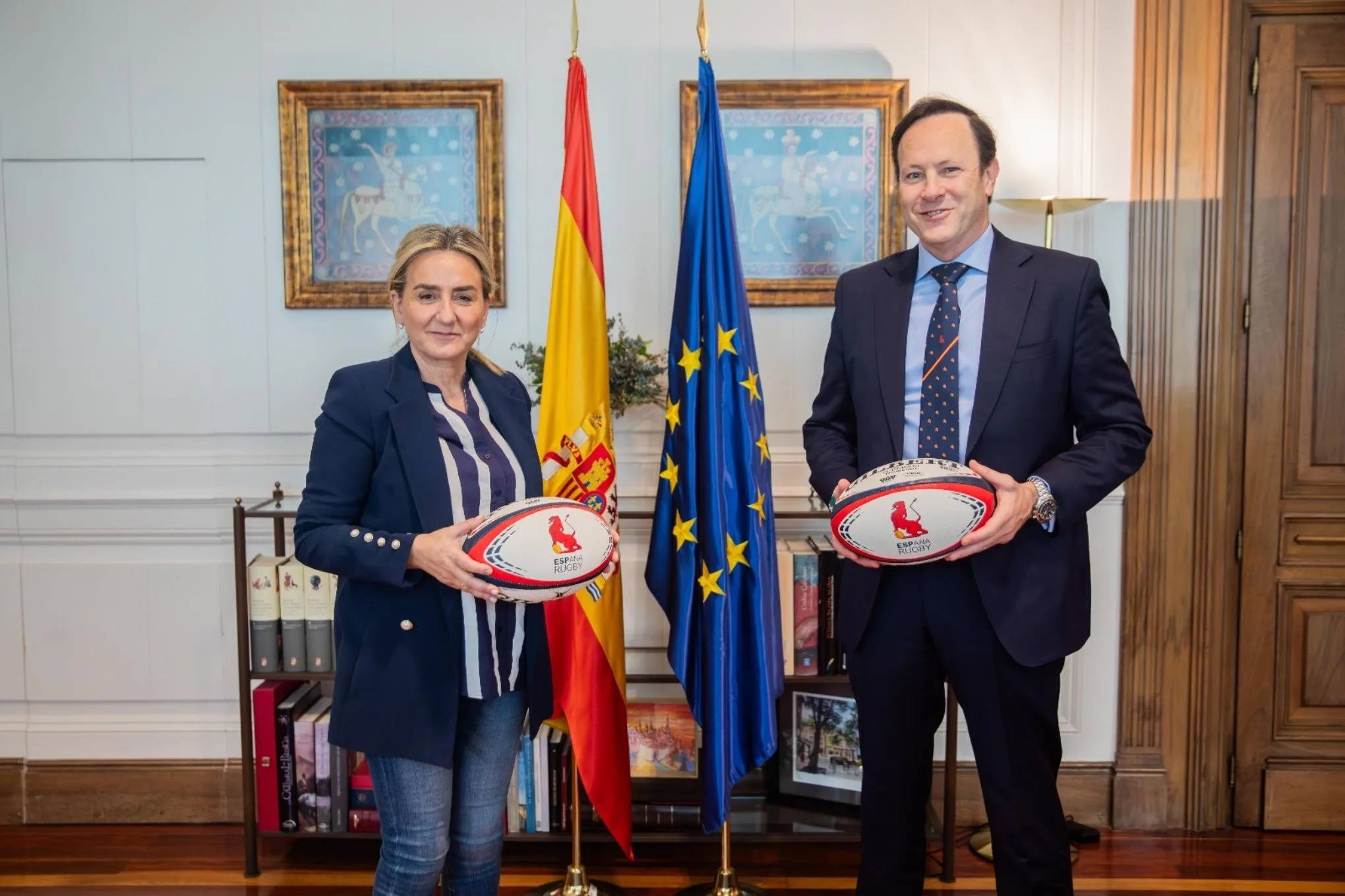 La ministra Milagros Tolón recibe al presidente de la Real Federación Española de Rugby