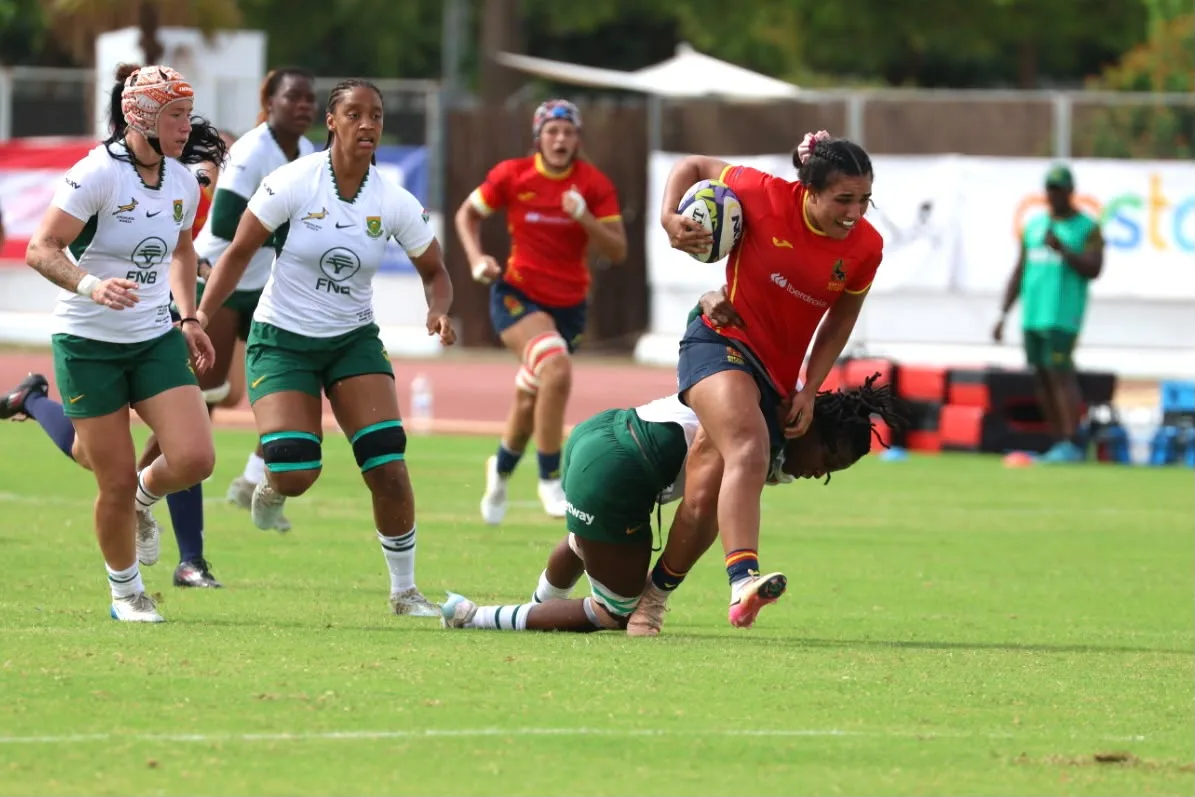 Las Leonas compiten contra Sudáfrica en una histórica mañana de rugby en Sevilla (0-20)